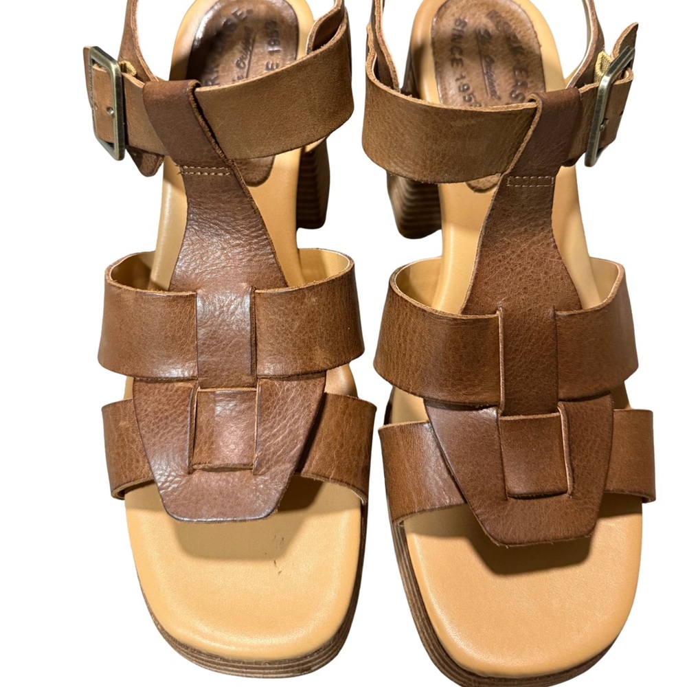 Kork-Ease Macy/Macey Brown Leather Sandals‎ with Chunky Heal Womens 11 - Picture 9 of 9